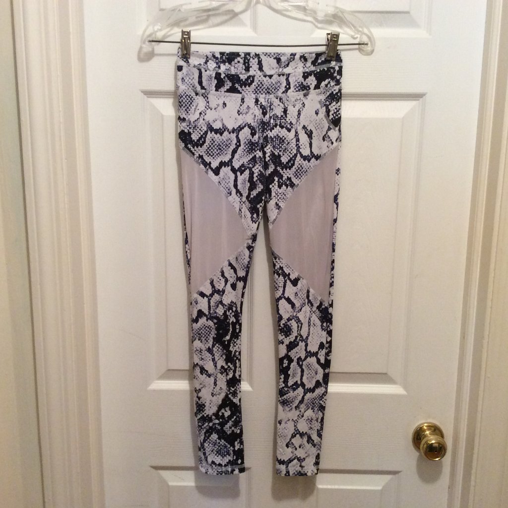 Varley Leggings White Dark Blue Snake Revolve
